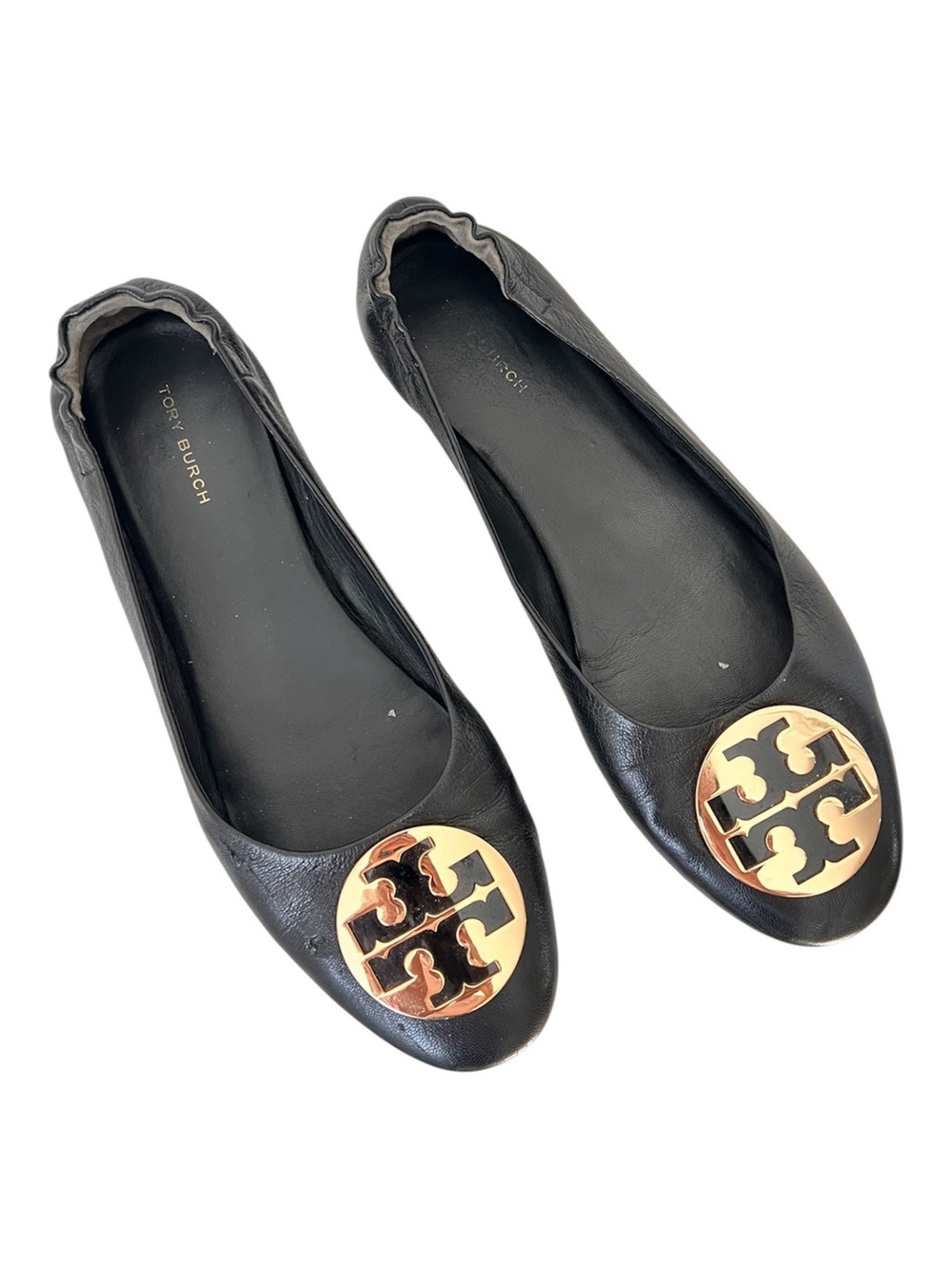 Tory Burch Claire Ballet Flats Women’s Size 9 Black Leather Slip-On Shoes